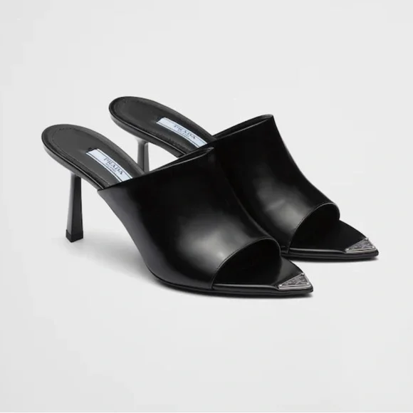 Prada Leather Slide High-Heels